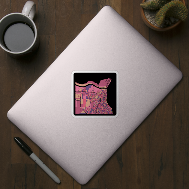 Corpus Christi Map Pattern in Purple & Pink by PatternMaps